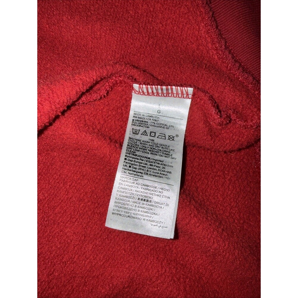 Gap Size Large Red Full Zip Logo Hoodie - Picture 4 of 5